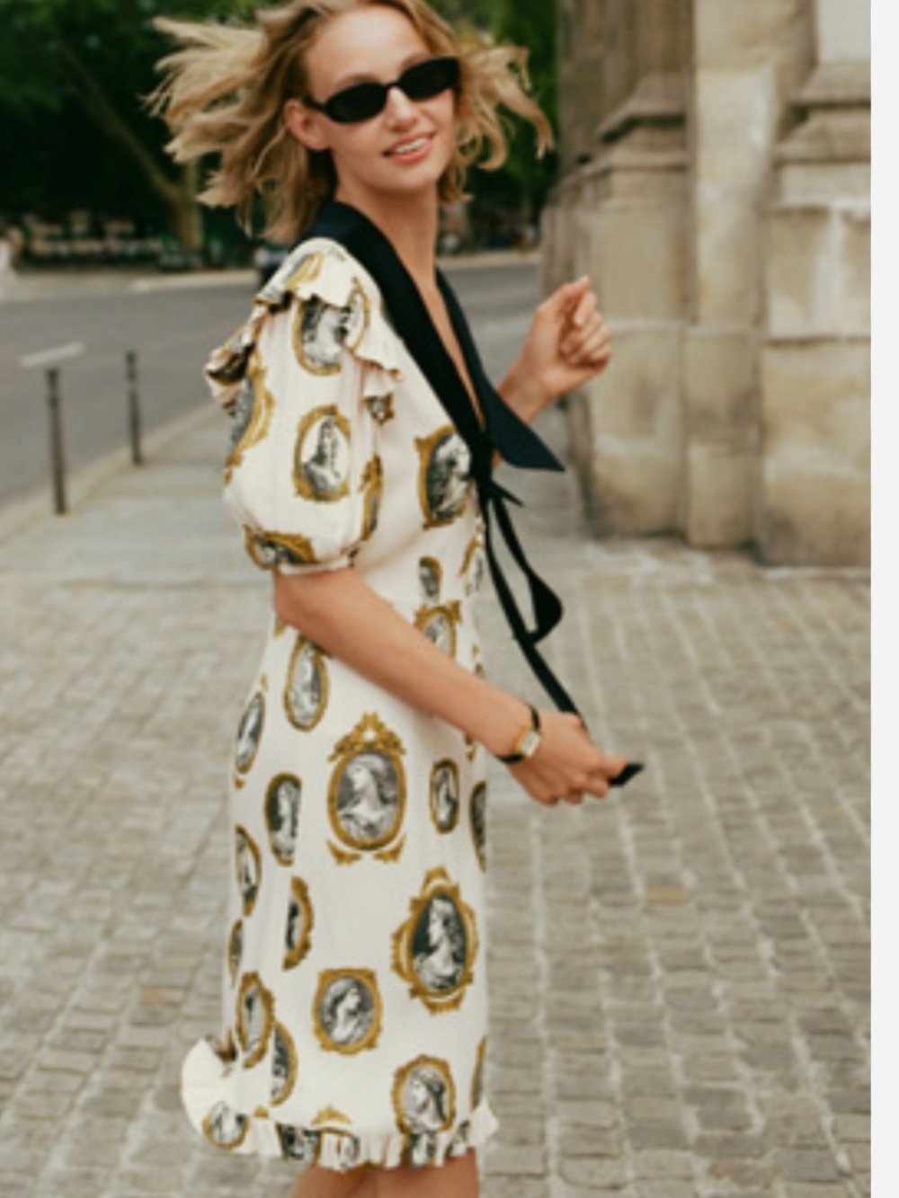 NWT Anthro Maeve Satin Portrait Front-Tie Mini Dress baroque-inspired look, S - Picture 13 of 13